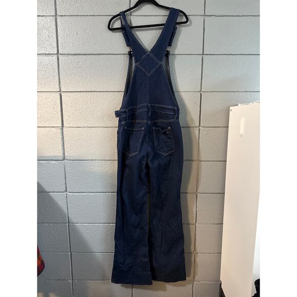 Women's Porter Blue Apparel Bonnie Denim Overalls Bluebell Dark Wash Flare Leg - Picture 4 of 8